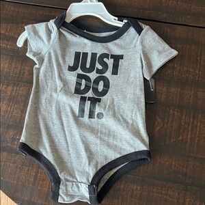 Nike Kids Bodysuit in Gray and Black